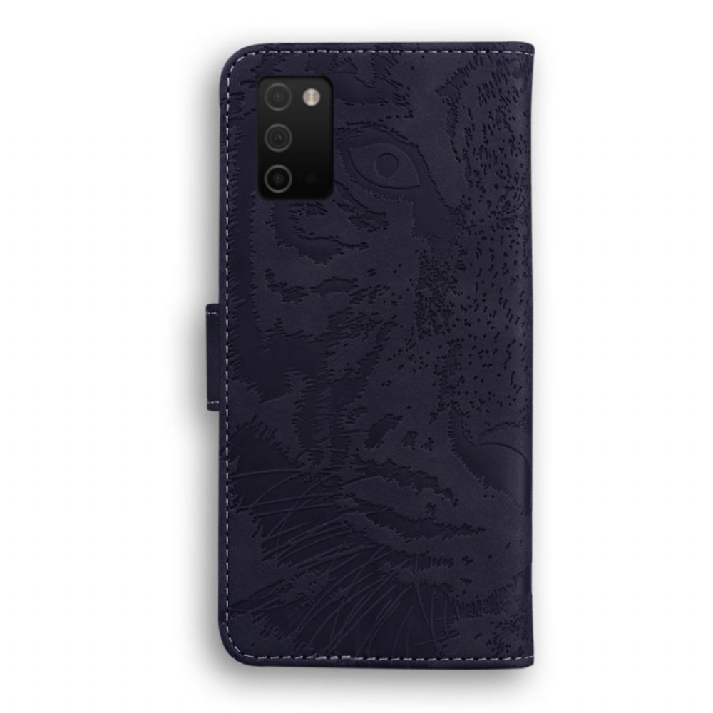 Flip Case Für Samsung Galaxy A03s Tigergesichtsdruck