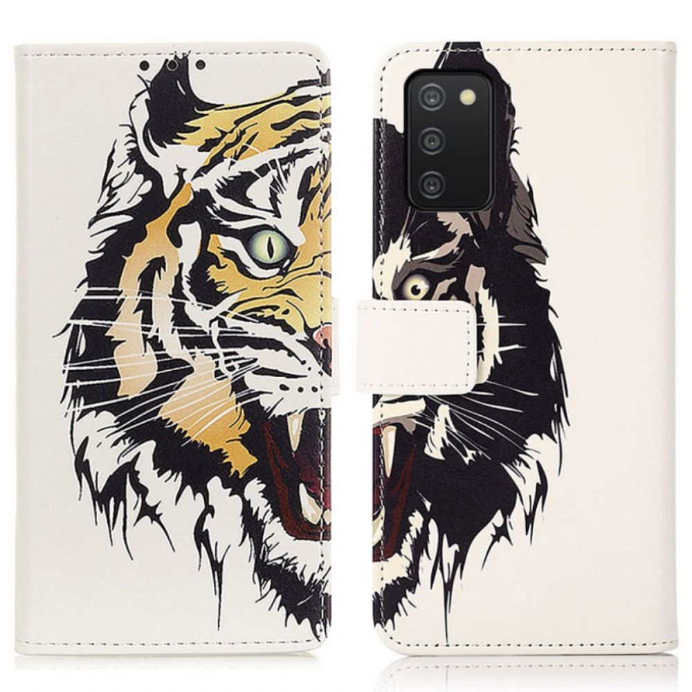 Flip Case Für Samsung Galaxy A03s Wilder Tiger