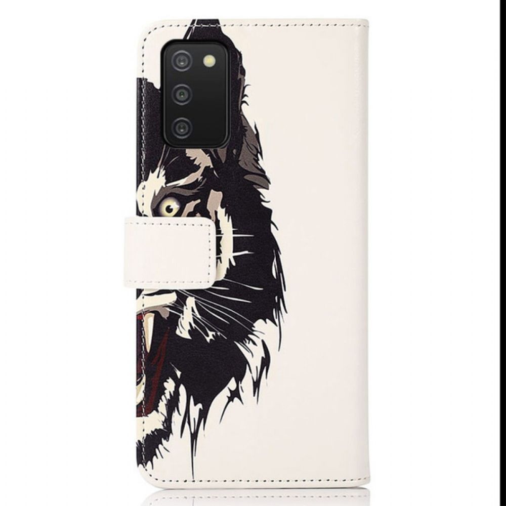 Flip Case Für Samsung Galaxy A03s Wilder Tiger