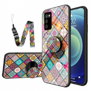 Hülle Für Samsung Galaxy A03s Magnetischer Patchwork-halter