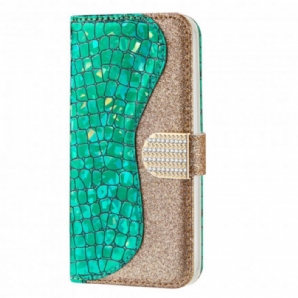 Flip Case Für Samsung Galaxy A22 4G Croc-diamanten