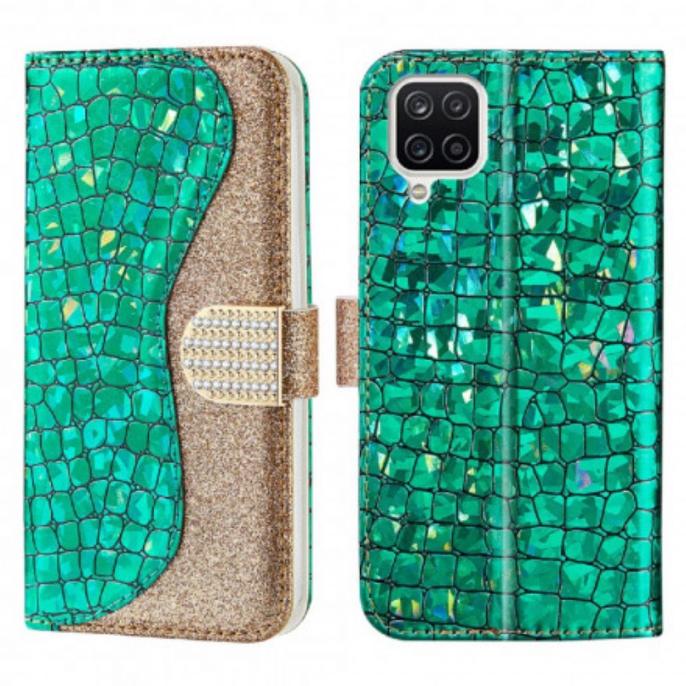 Flip Case Für Samsung Galaxy A22 4G Croc-diamanten