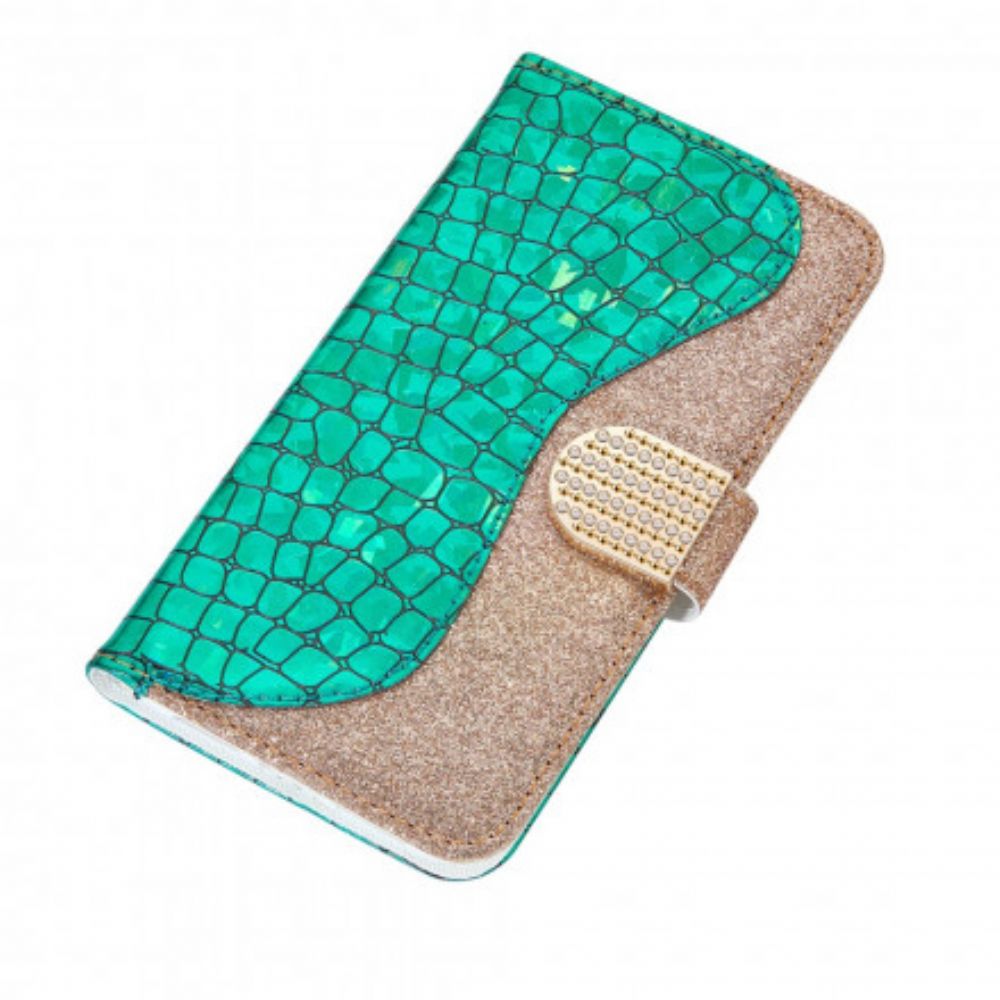 Flip Case Für Samsung Galaxy A22 4G Croc-diamanten