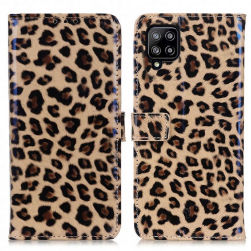 Flip Case Für Samsung Galaxy A22 4G Einzelner Leopard