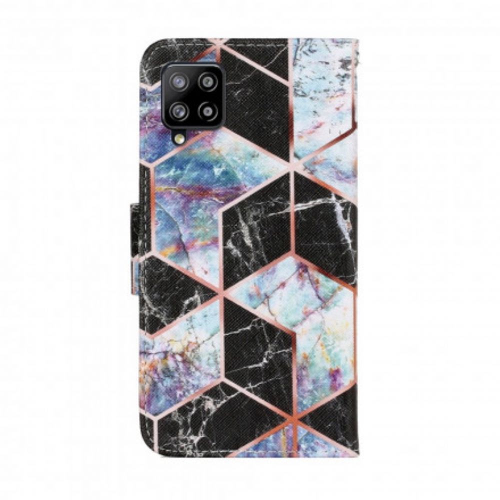 Flip Case Für Samsung Galaxy A22 4G Geometrischer Marmor