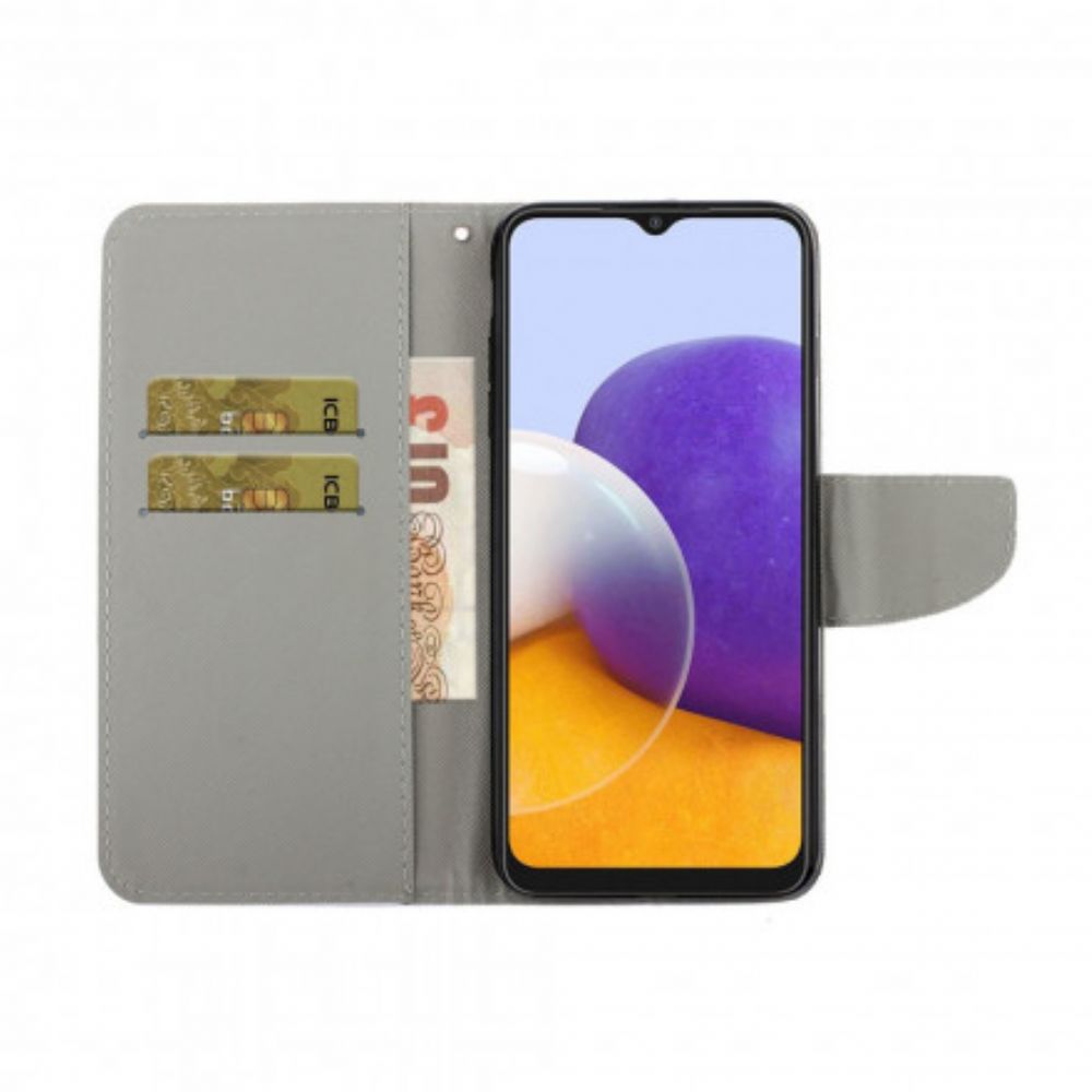 Flip Case Für Samsung Galaxy A22 4G Geometrischer Marmor