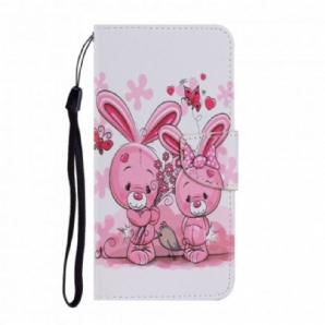 Flip Case Für Samsung Galaxy A22 4G Kaninchen