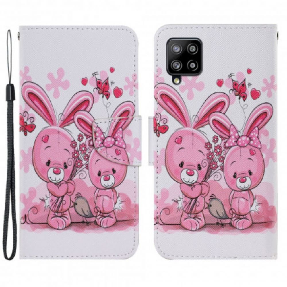 Flip Case Für Samsung Galaxy A22 4G Kaninchen