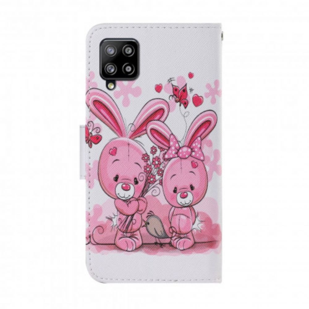 Flip Case Für Samsung Galaxy A22 4G Kaninchen