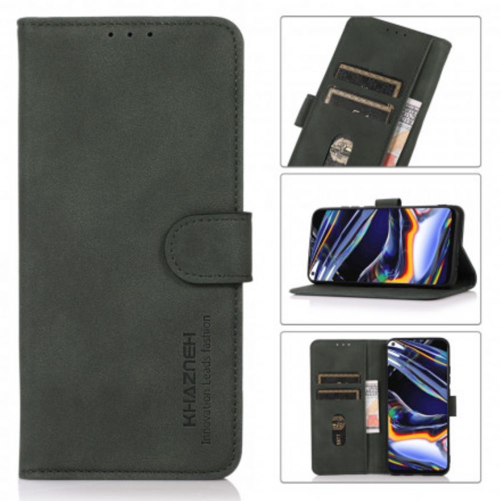 Flip Case Für Samsung Galaxy A22 4G Khazneh Modischer Ledereffekt