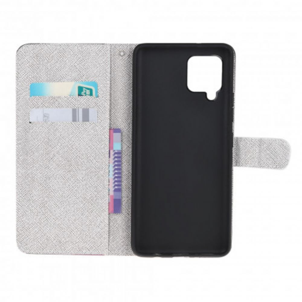 Flip Case Für Samsung Galaxy A22 4G Mit Kordel String Libellen