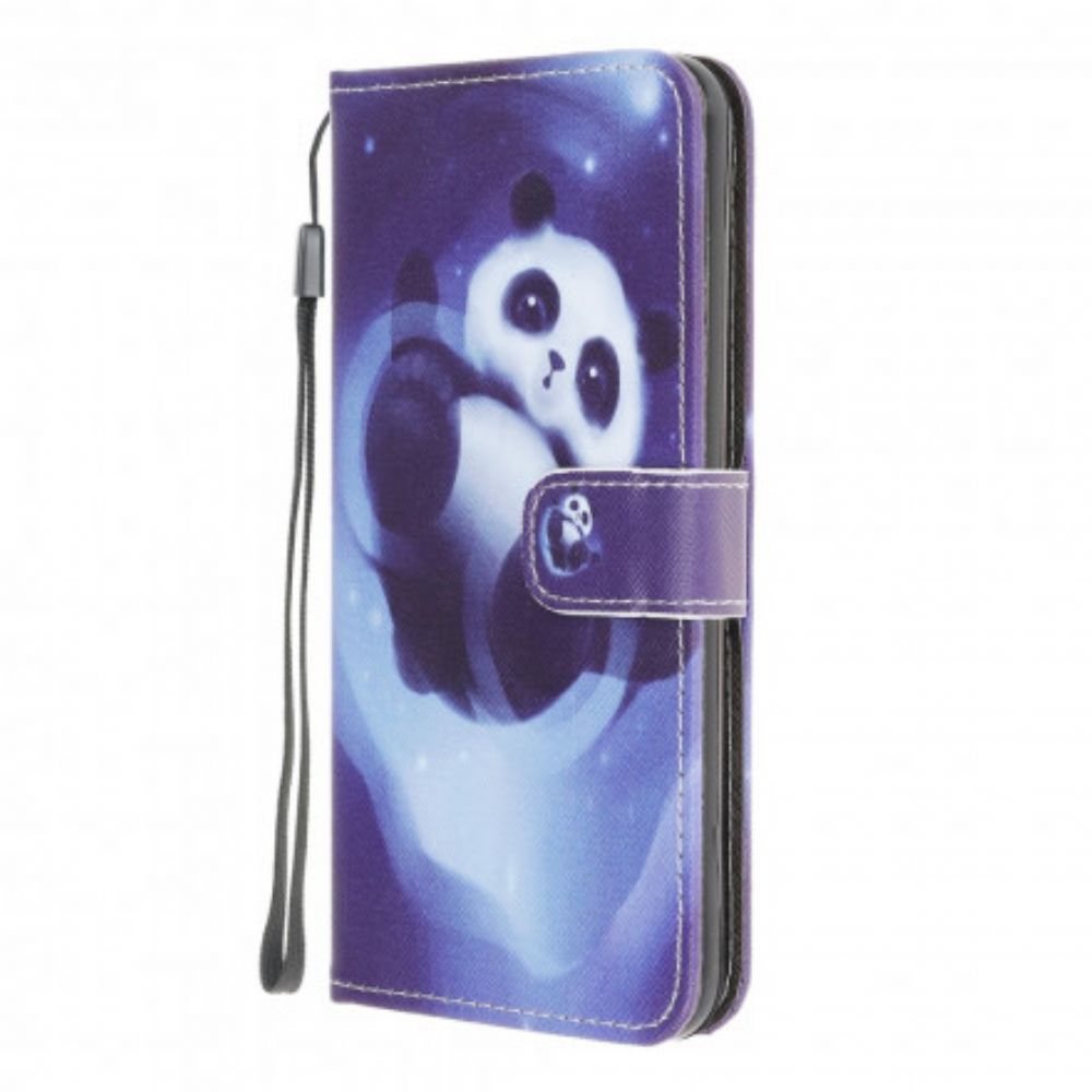 Flip Case Für Samsung Galaxy A22 4G Mit Kordel Tanga Space Panda