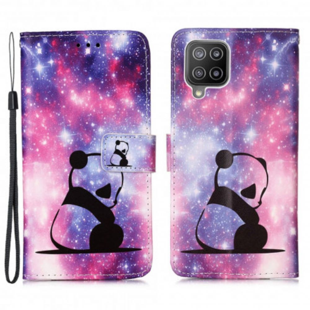 Flip Case Für Samsung Galaxy A22 4G Panda-galaxie