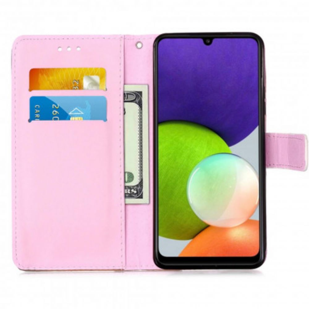 Flip Case Für Samsung Galaxy A22 4G Panda-galaxie