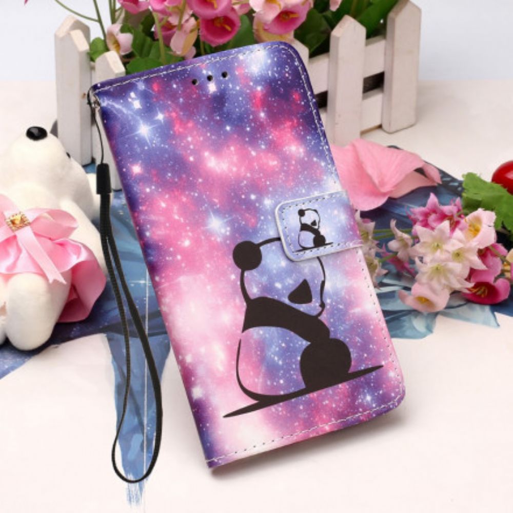 Flip Case Für Samsung Galaxy A22 4G Panda-galaxie