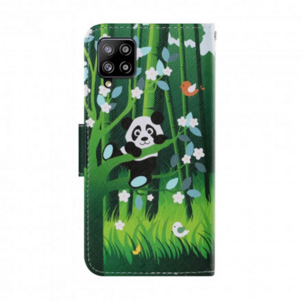 Flip Case Für Samsung Galaxy A22 4G Panda-spaziergang