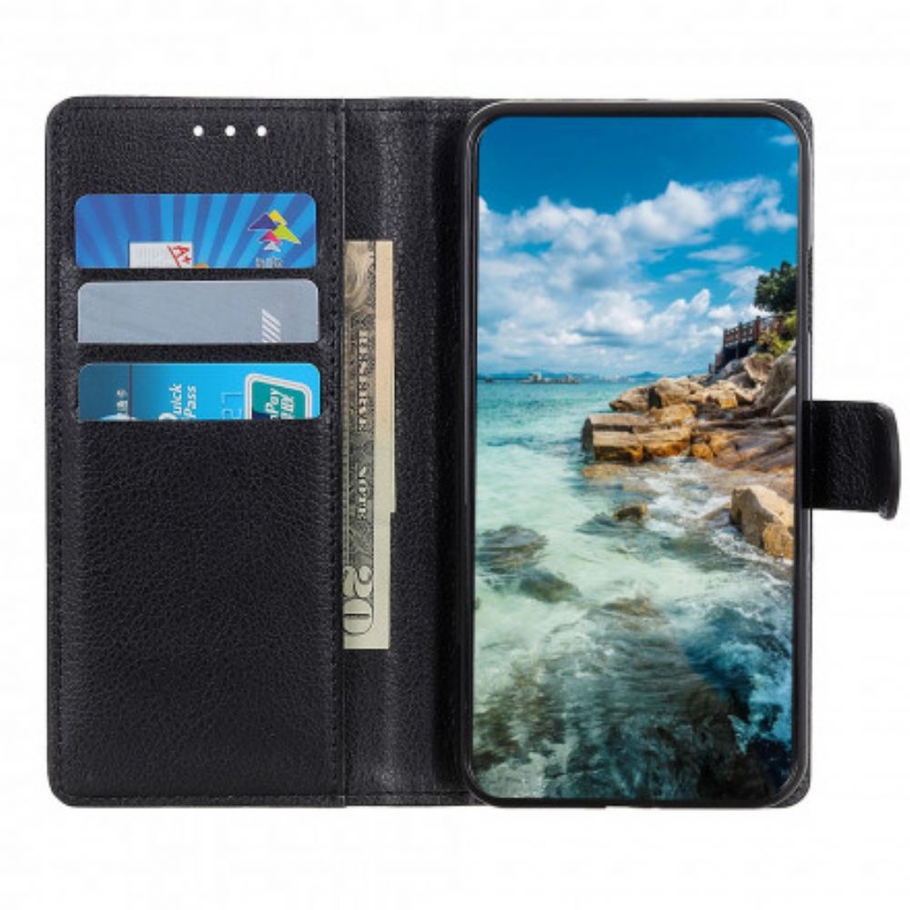 Flip Case Für Samsung Galaxy A22 4G Traditionell Litschi