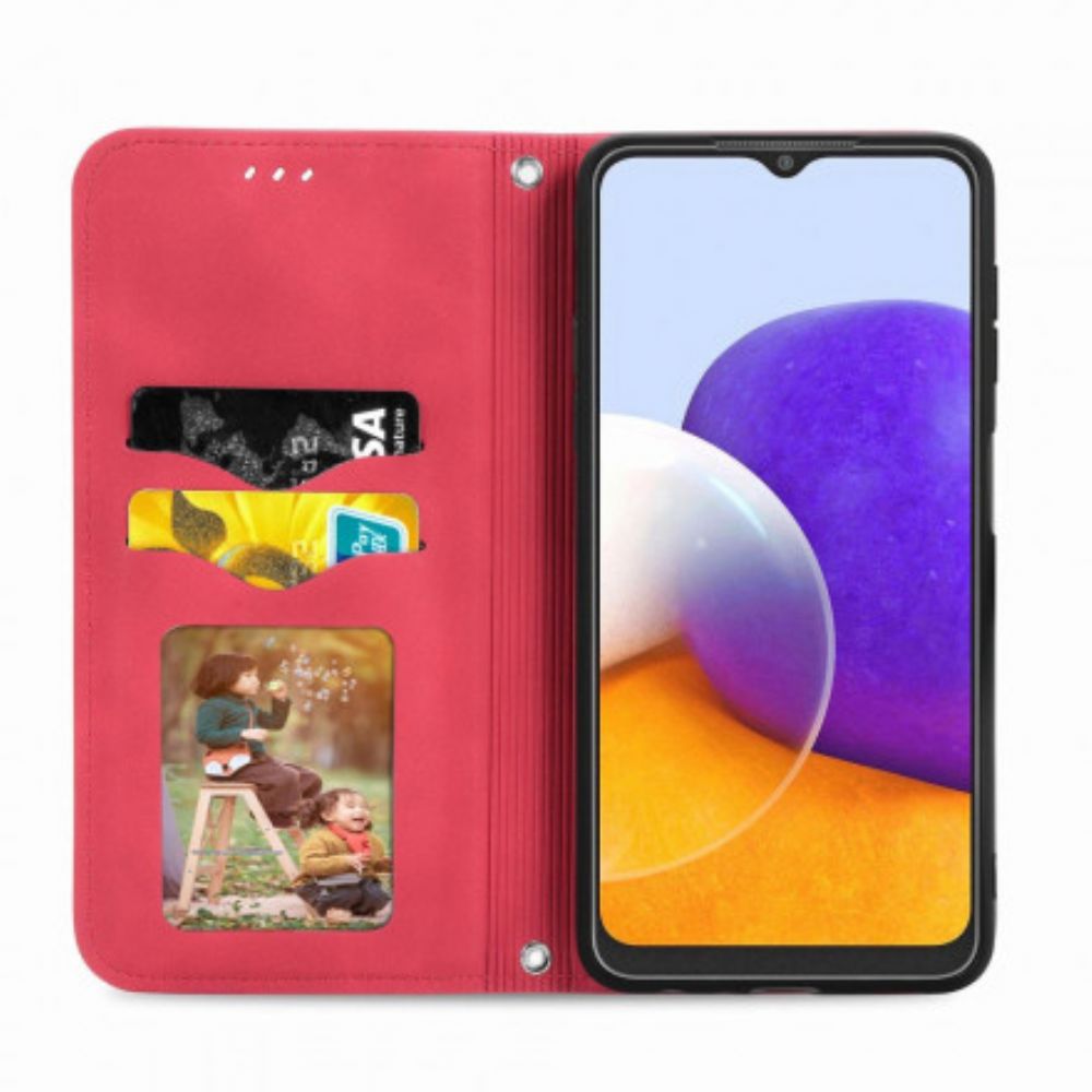 Schutzhülle Für Samsung Galaxy A22 4G Flip Case Vintage Kunstleder