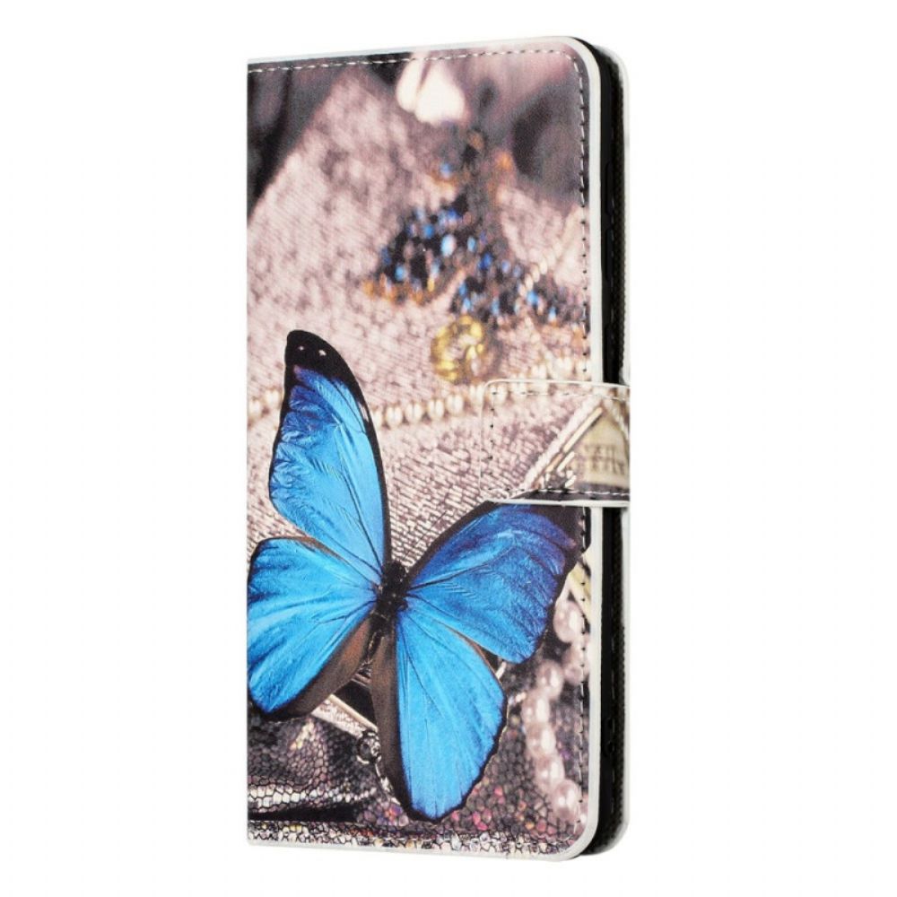 Flip Case Für OnePlus 10T 5G Blauer Schmetterling