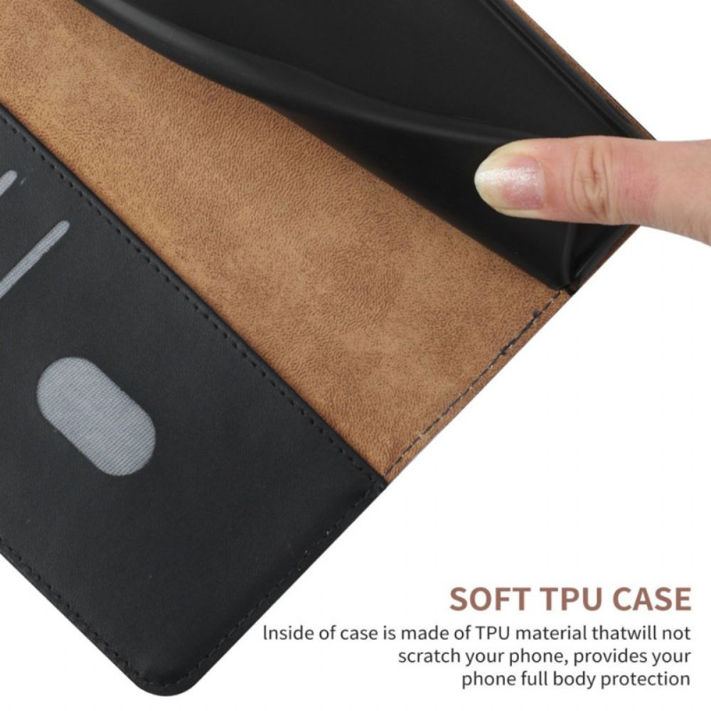 Flip Case Für OnePlus 10T 5G Echtes Nappaleder