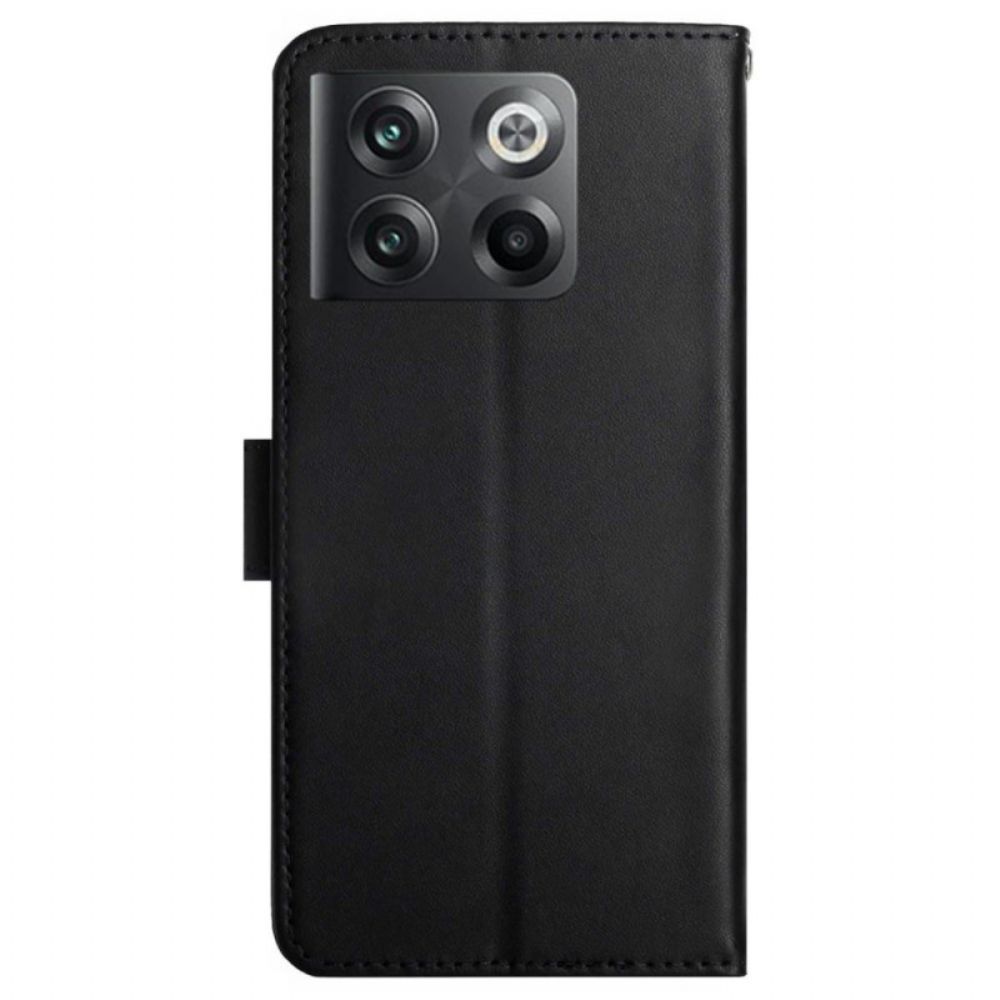 Flip Case Für OnePlus 10T 5G Echtes Nappaleder