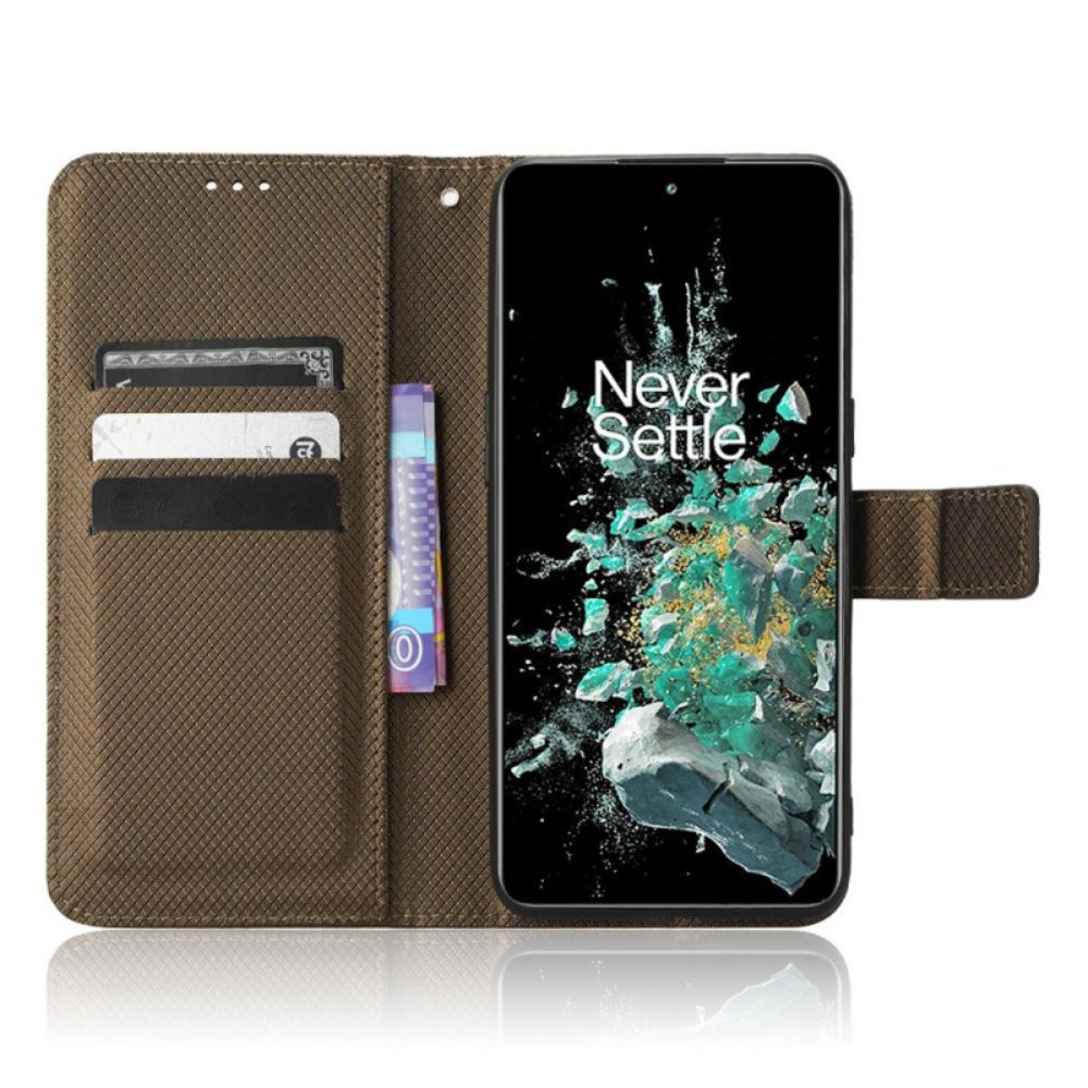 Flip Case Für OnePlus 10T 5G Mit Kordel Stylisches Kunstlederband