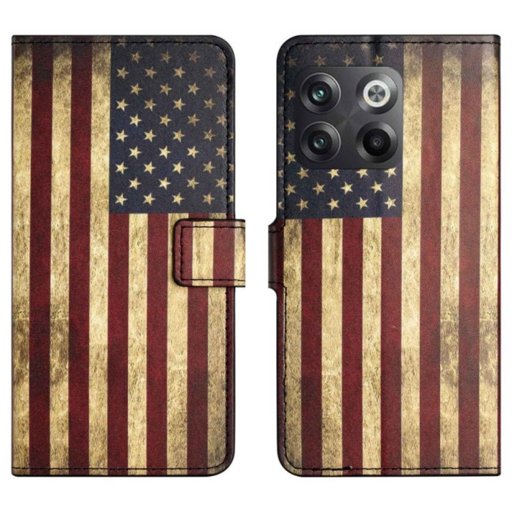 Lederhüllen Für OnePlus 10T 5G Vintage Amerikanische Flagge