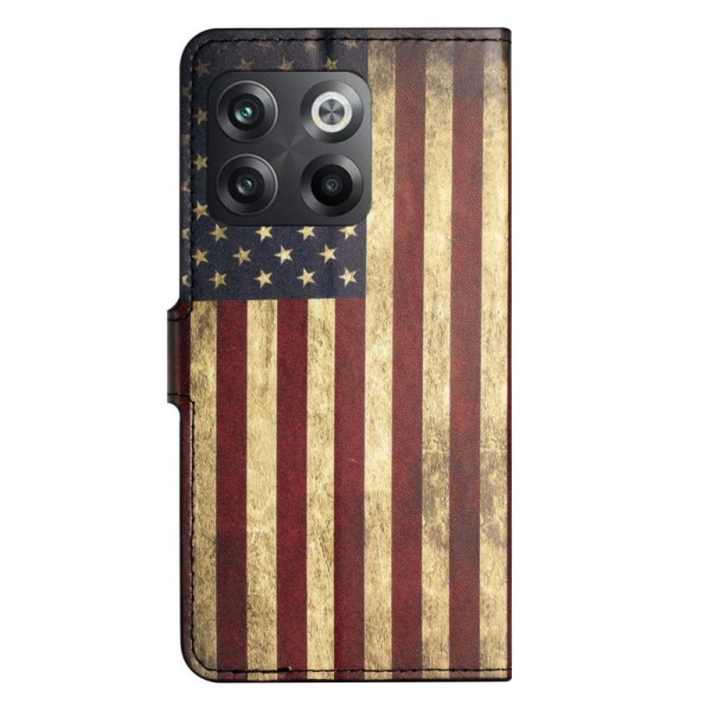 Lederhüllen Für OnePlus 10T 5G Vintage Amerikanische Flagge