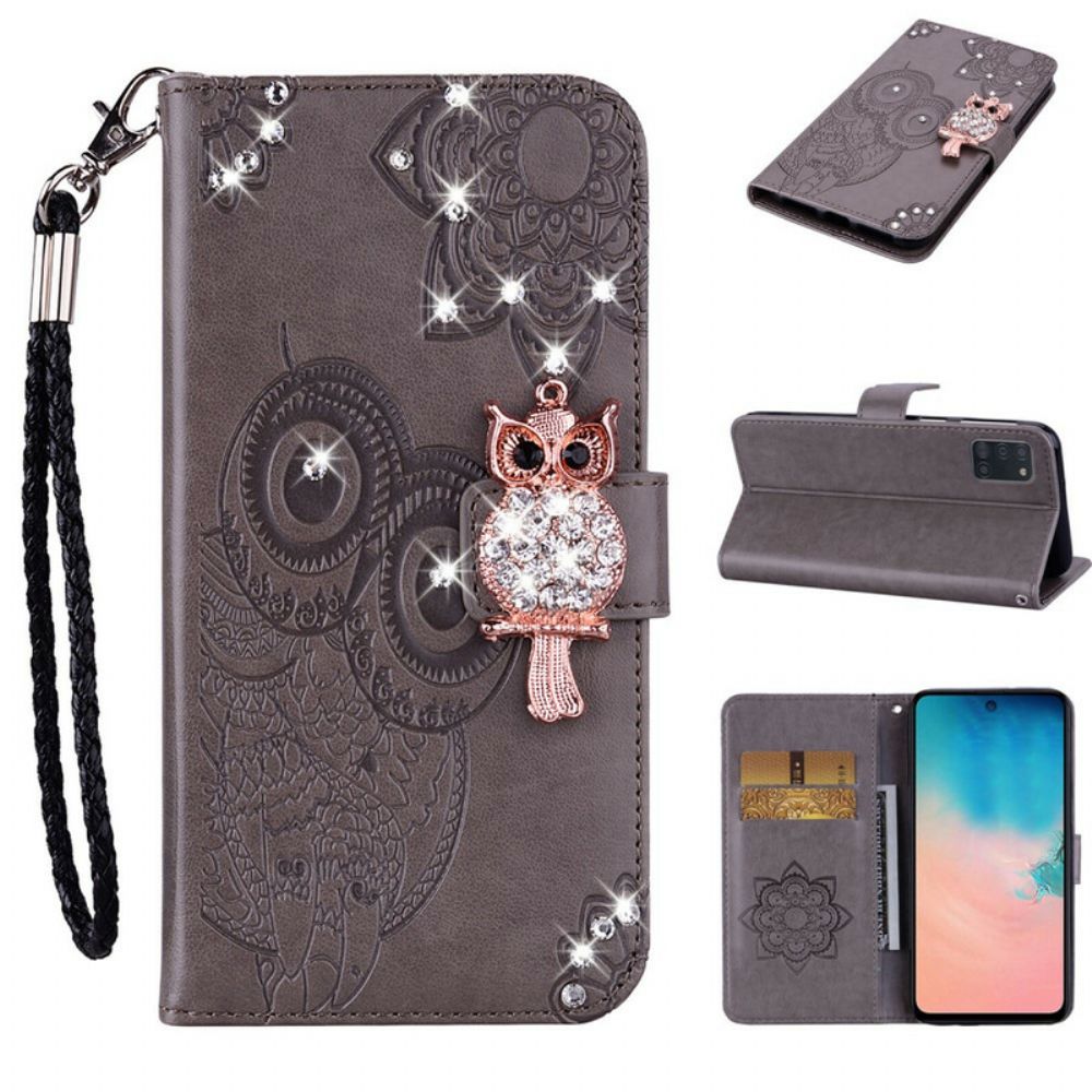 Flip Case Für Samsung Galaxy A31 Eulen-mandala Und Anhänger