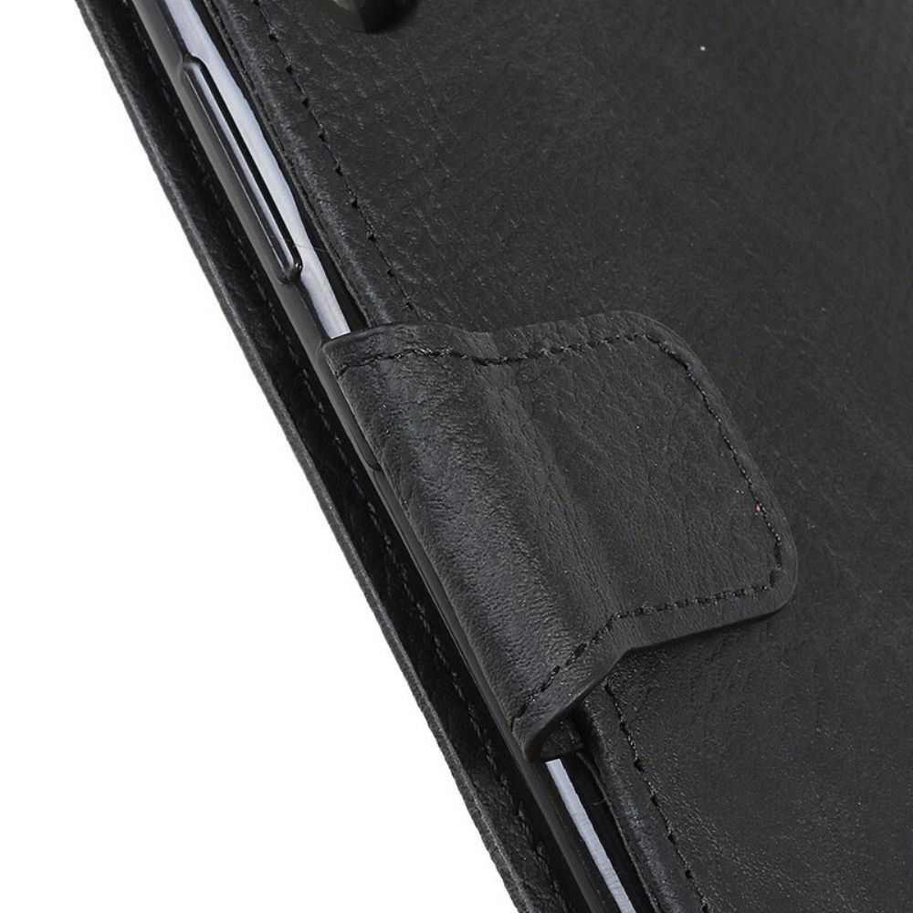 Flip Case Für Samsung Galaxy A31 Matter Litschi-leder-effekt