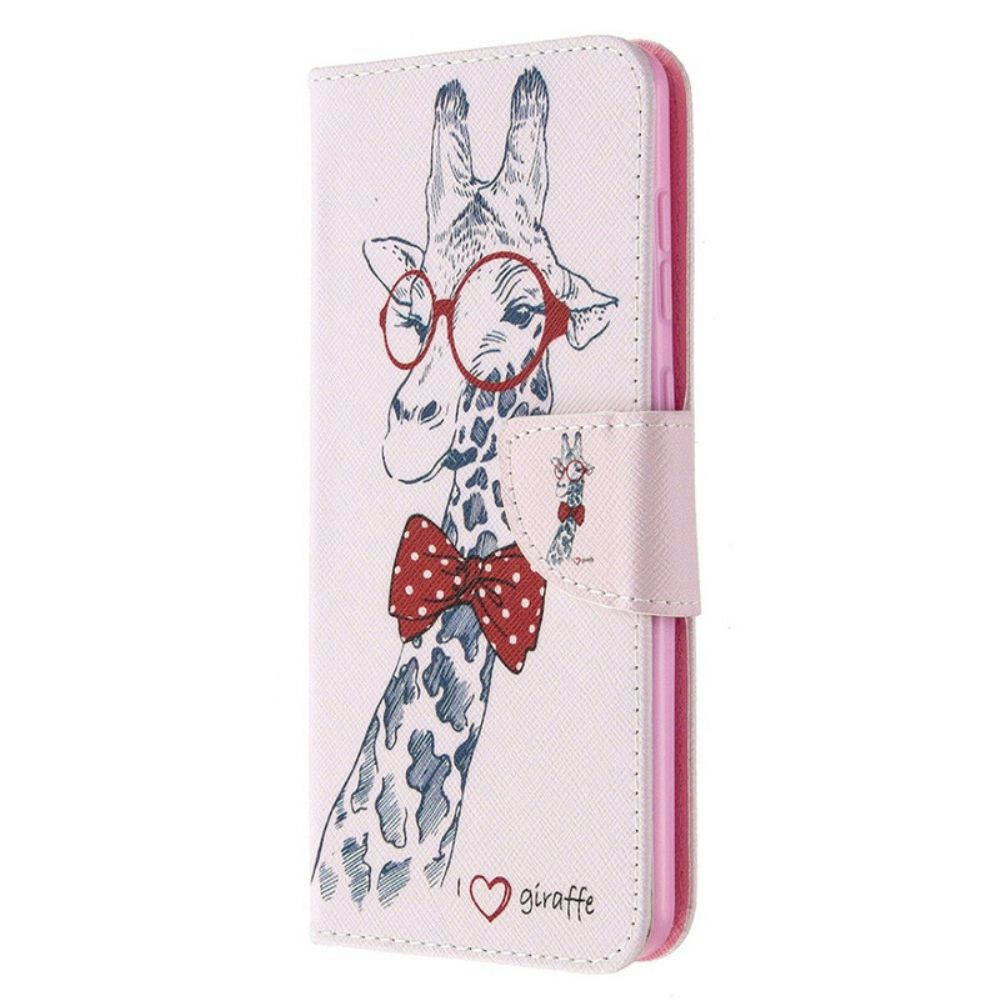 Flip Case Für Samsung Galaxy A31 Nerdige Giraffe