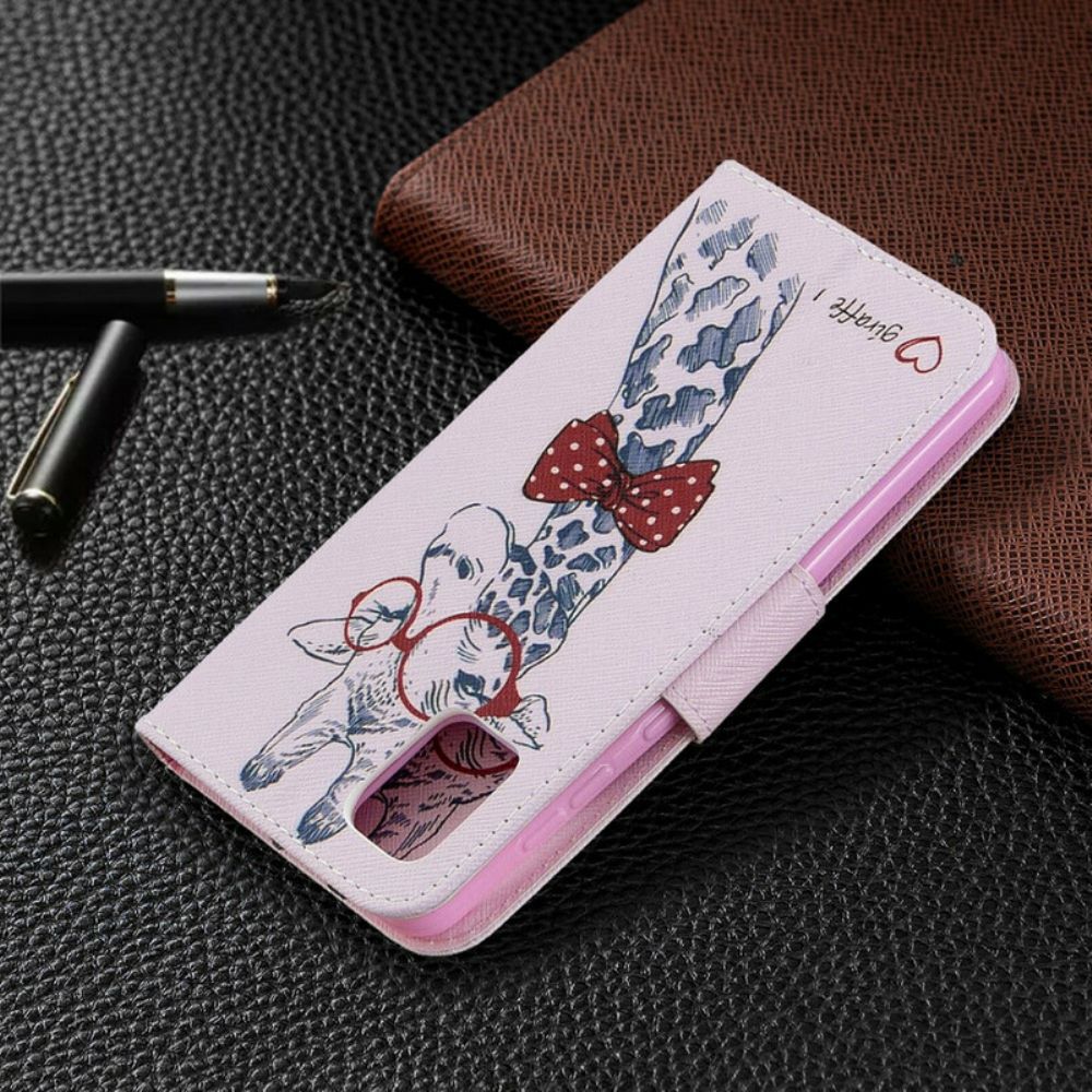 Flip Case Für Samsung Galaxy A31 Nerdige Giraffe