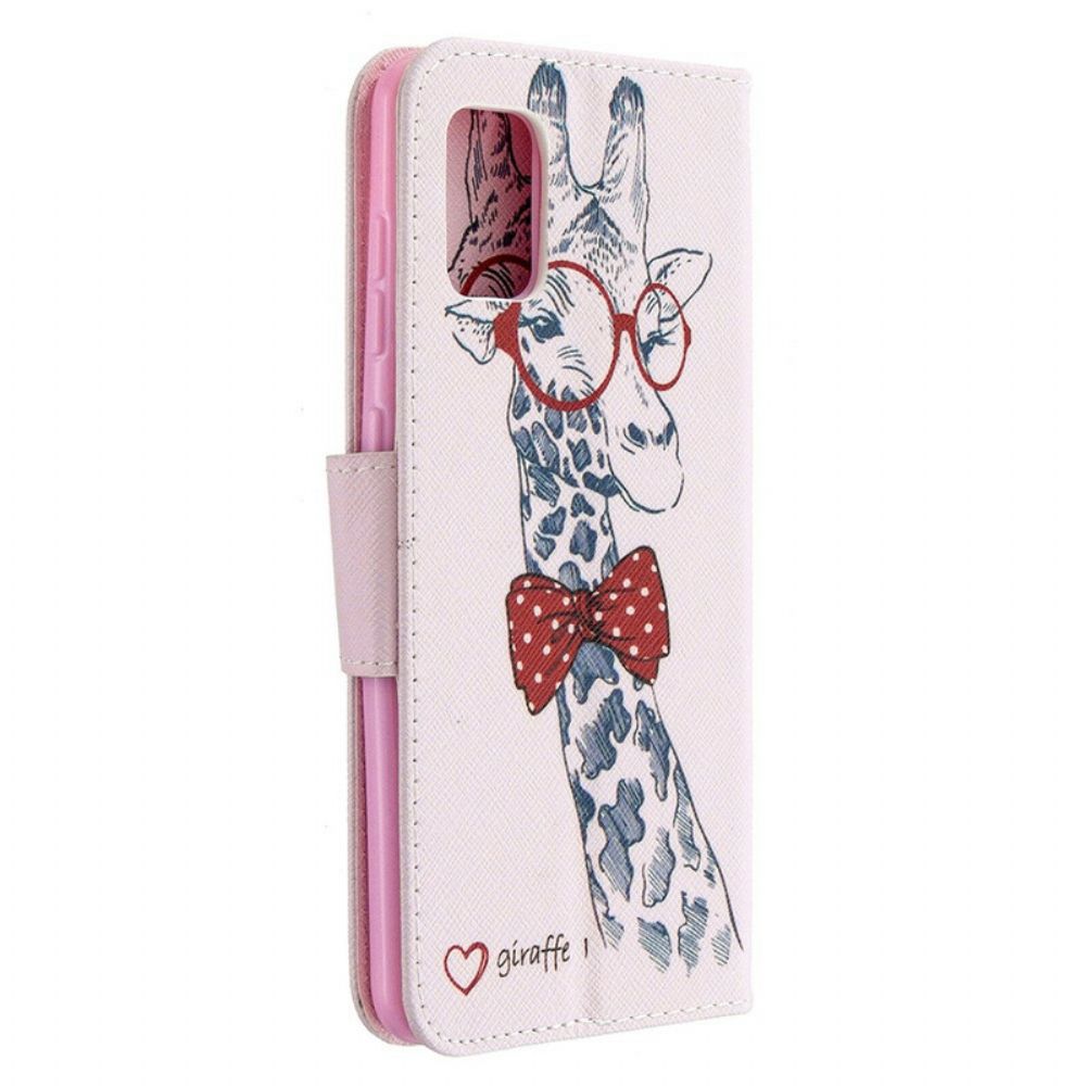 Flip Case Für Samsung Galaxy A31 Nerdige Giraffe