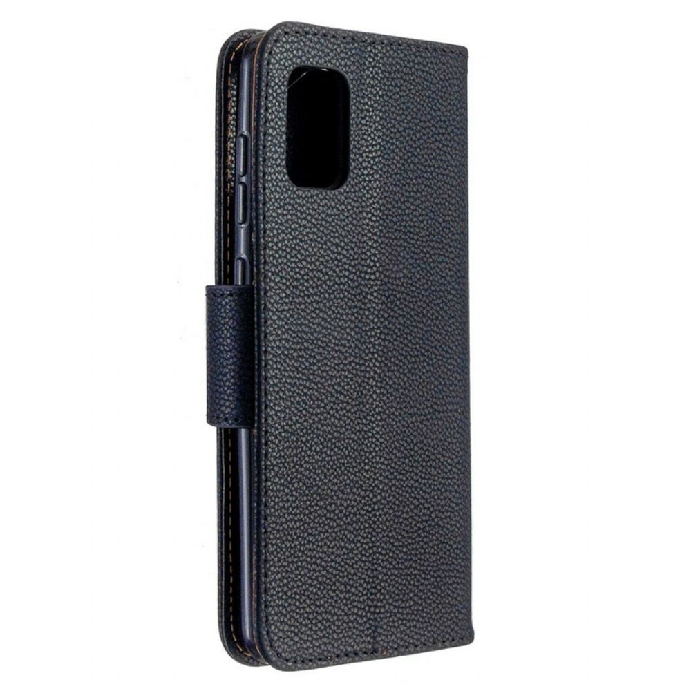 Lederhüllen Für Samsung Galaxy A31 Flip Case Litschi-klappe Schräg