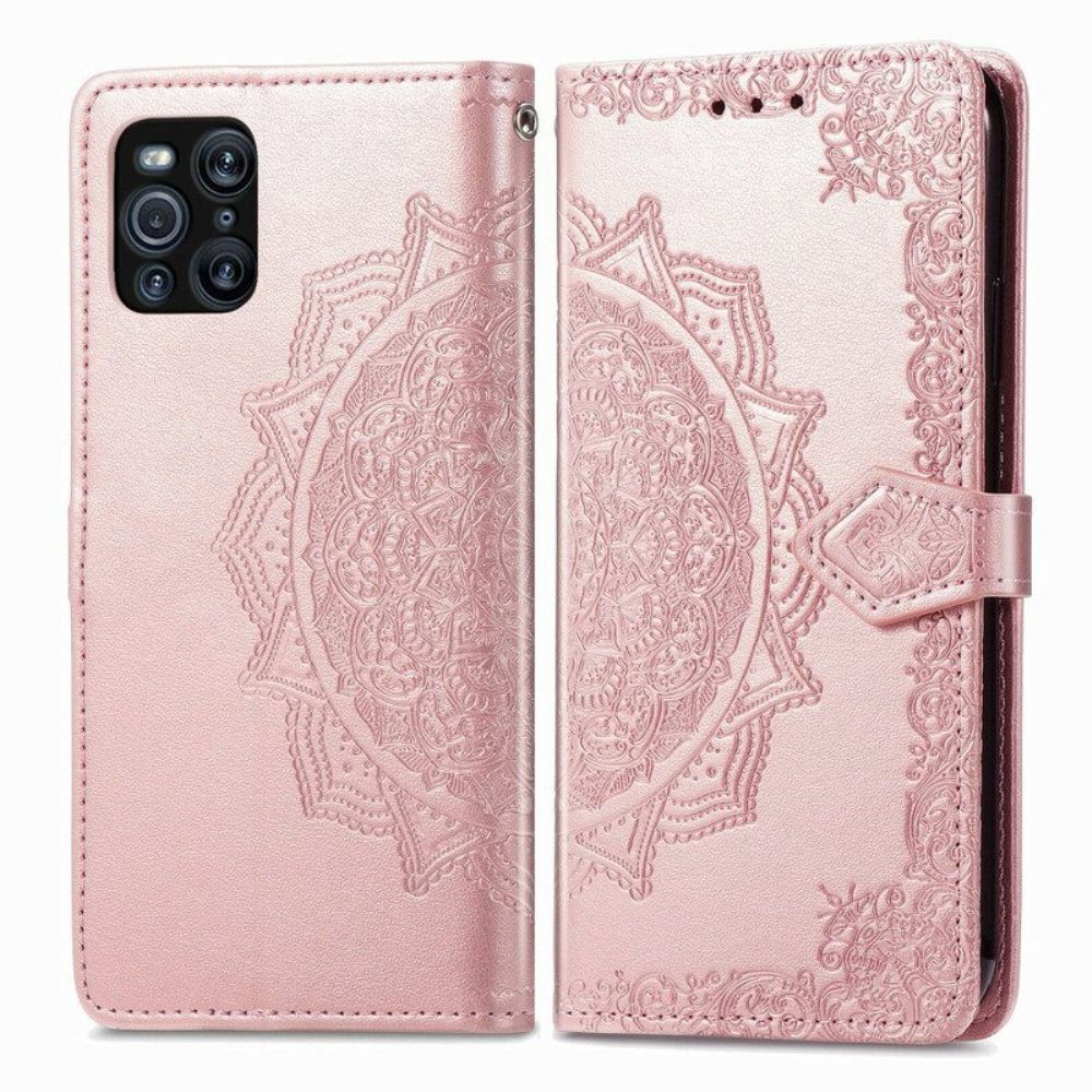 Flip Case Für Oppo Find X3 Pro Mandala-mittelalter