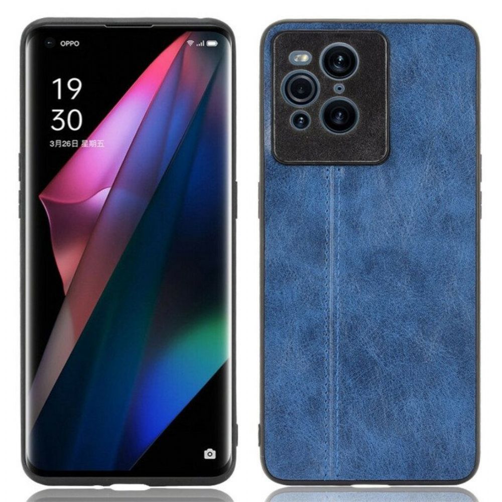 Handyhülle Für Oppo Find X3 Pro Couture-ledereffekt