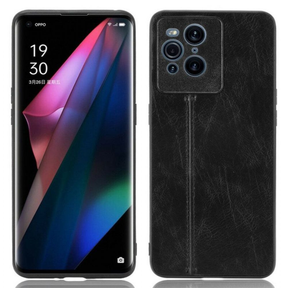 Handyhülle Für Oppo Find X3 Pro Couture-ledereffekt