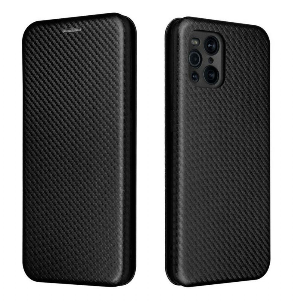 Schutzhülle Für Oppo Find X3 Pro Flip Case Farbiges Carbon-silikon