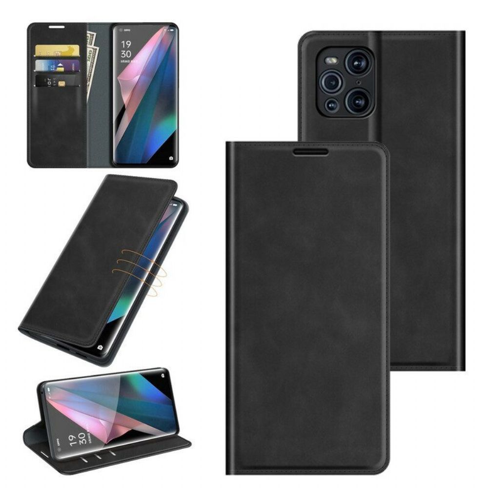 Schutzhülle Für Oppo Find X3 Pro Flip Case Weicher Ledereffekt