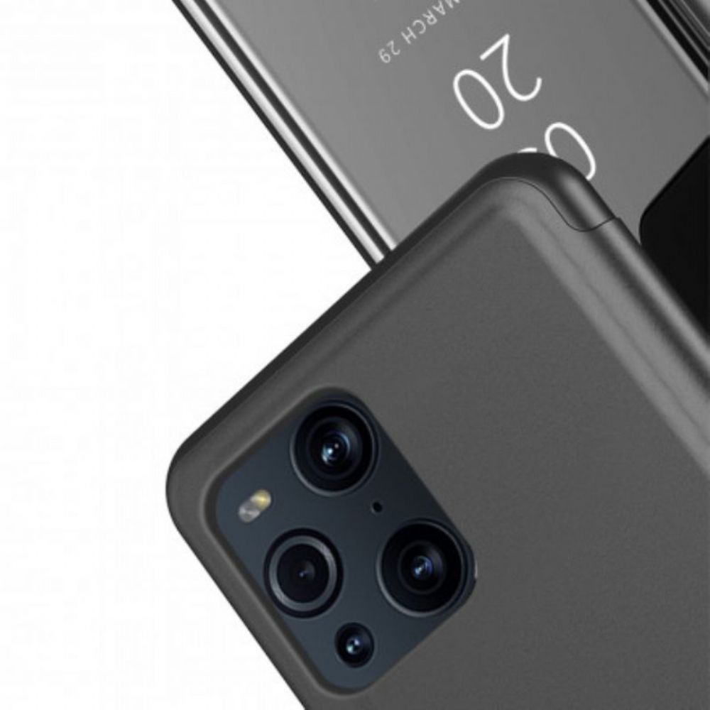 Schutzhülle Für Oppo Find X3 Pro Spiegel Und Kunstleder