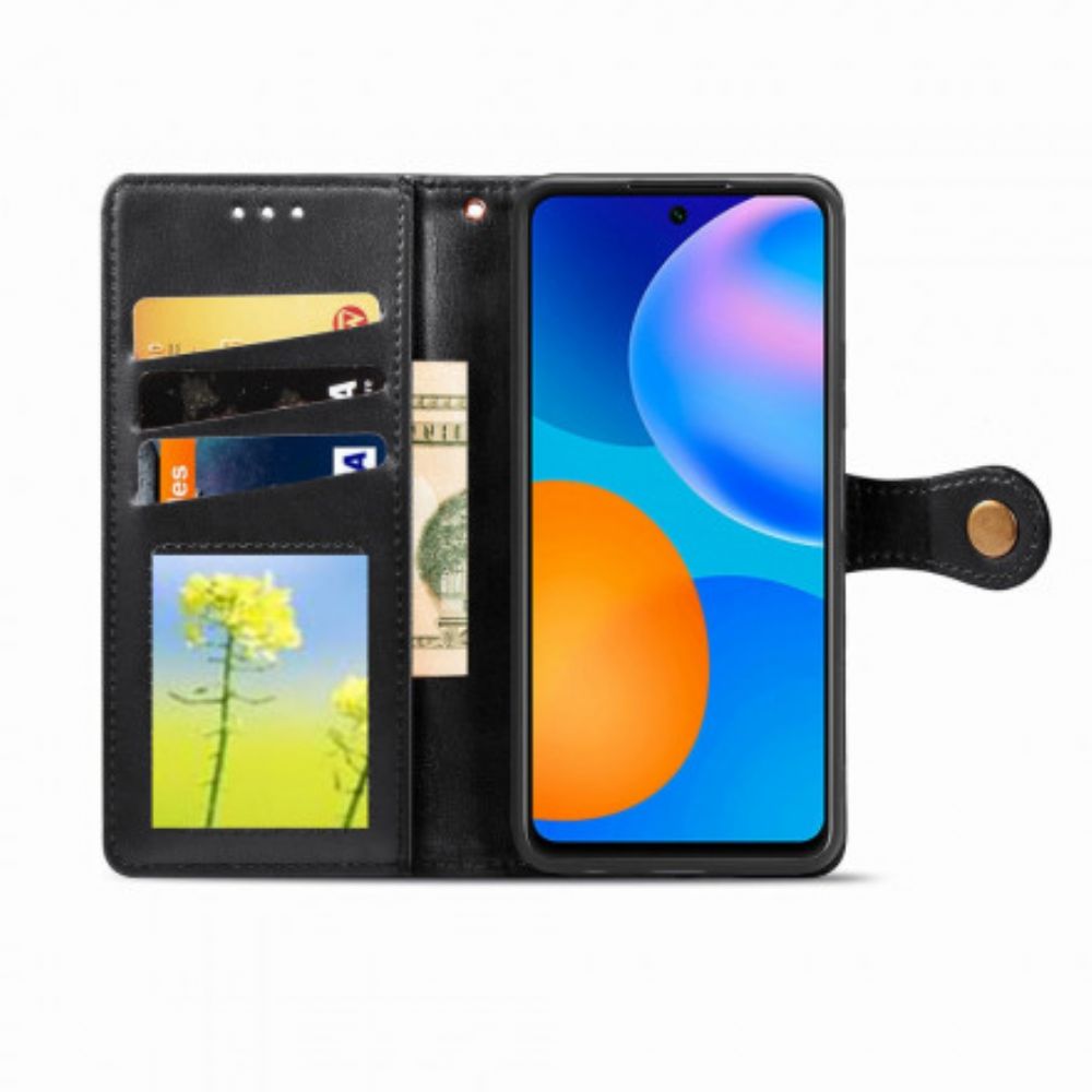 Flip Case Für Huawei P Smart 2024 Kunstleder Und Vintage-verschluss