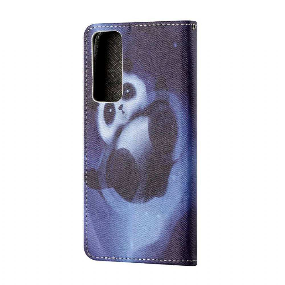 Flip Case Für Huawei P Smart 2024 Mit Kordel Tanga Space Panda