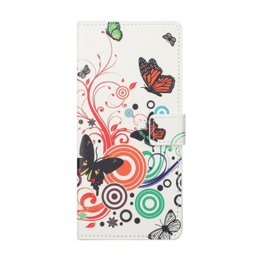 Flip Case Für Huawei P Smart 2024 Schmetterlinge Und Blumen