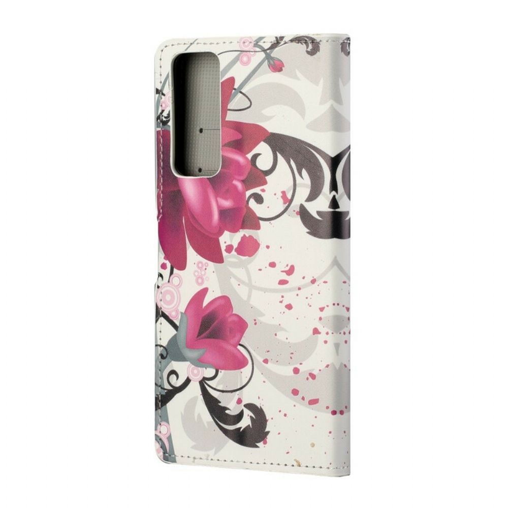 Flip Case Für Huawei P Smart 2024 Tropische Blumen