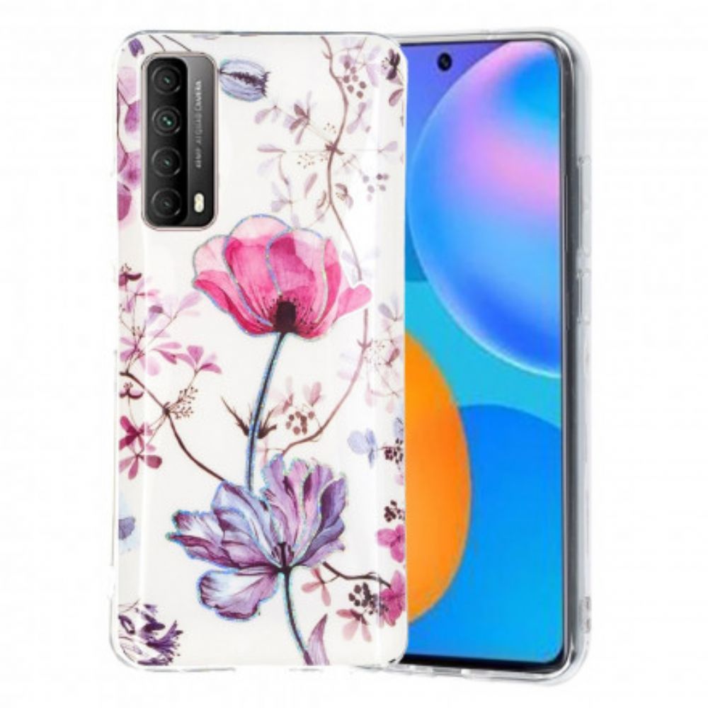 Handyhülle Für Huawei P Smart 2024 Marmorierte Blumen