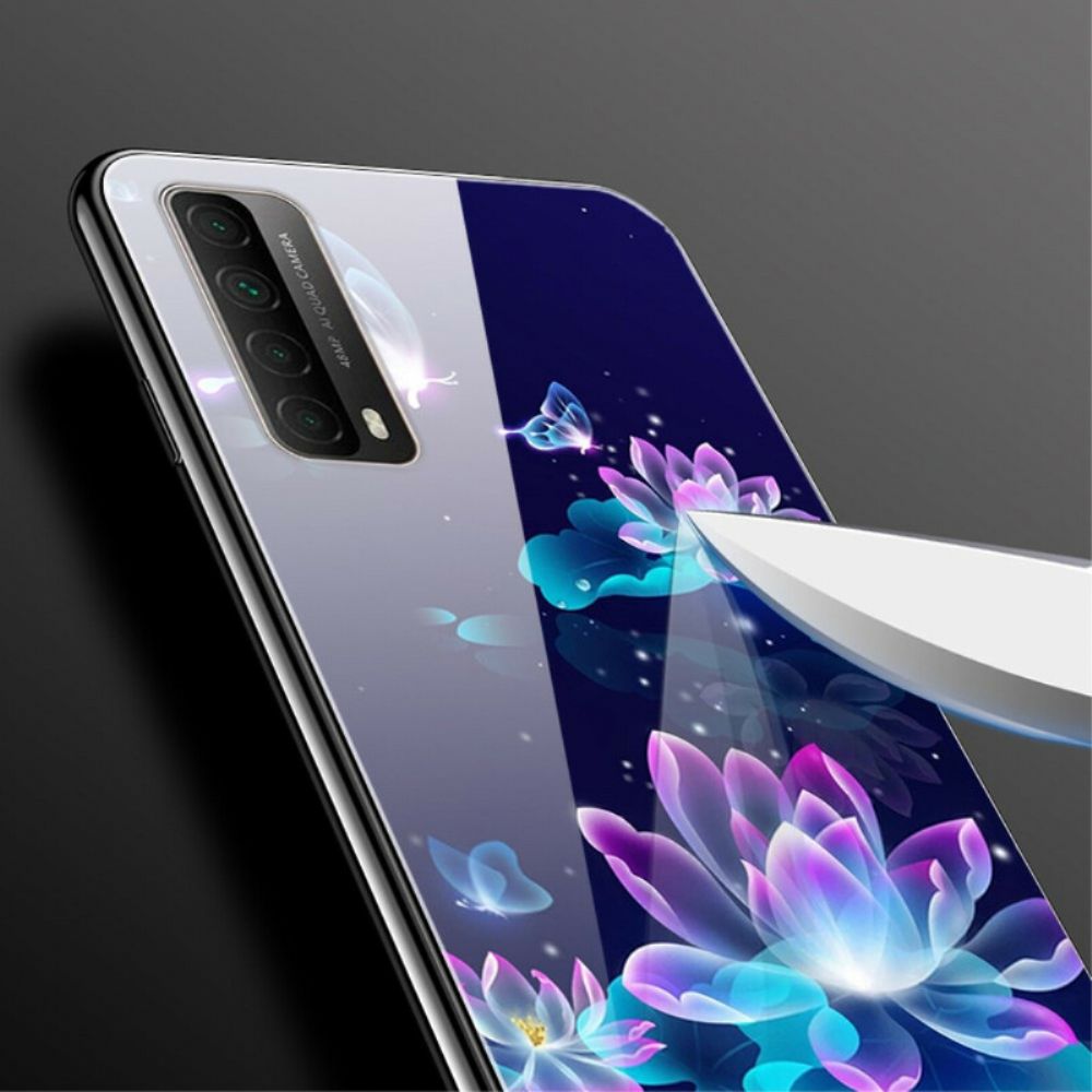 Hülle Für Huawei P Smart 2024 Ausgefallene Blumen Aus Gehärtetem Glas