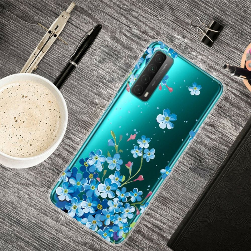 Hülle Für Huawei P Smart 2024 Blauer Blumenstrauß