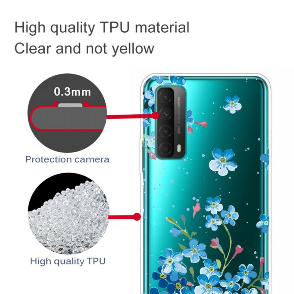 Hülle Für Huawei P Smart 2024 Blauer Blumenstrauß