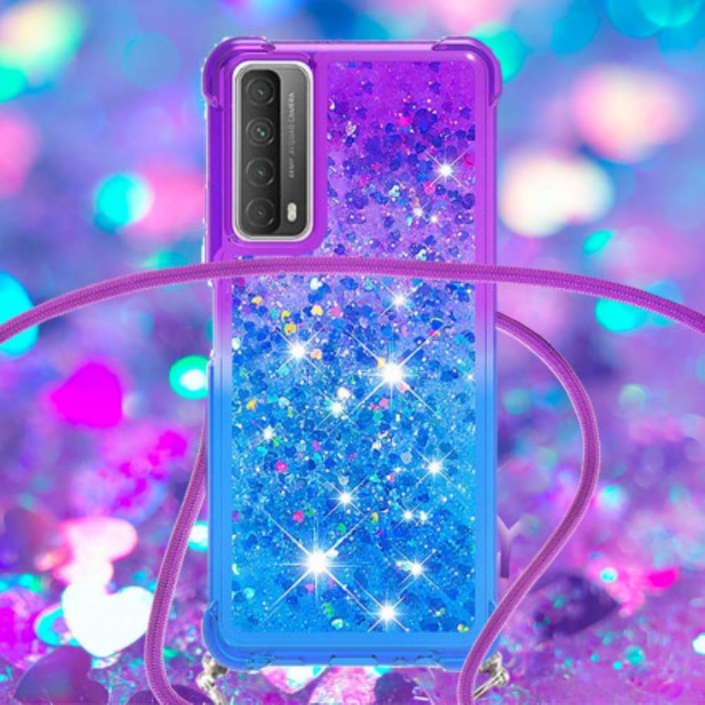 Hülle Für Huawei P Smart 2024 Silikon Glitter Und Kordel