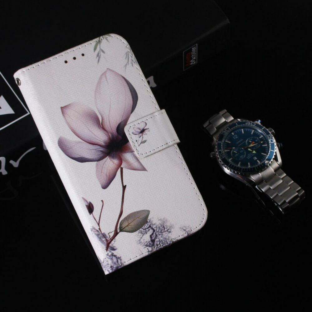 Lederhüllen Für Huawei P Smart 2024 Eine Rosa Blume